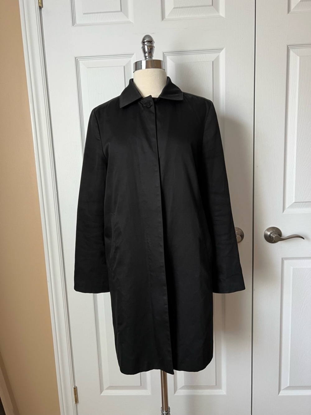 Classic Black Cotton Car Coat